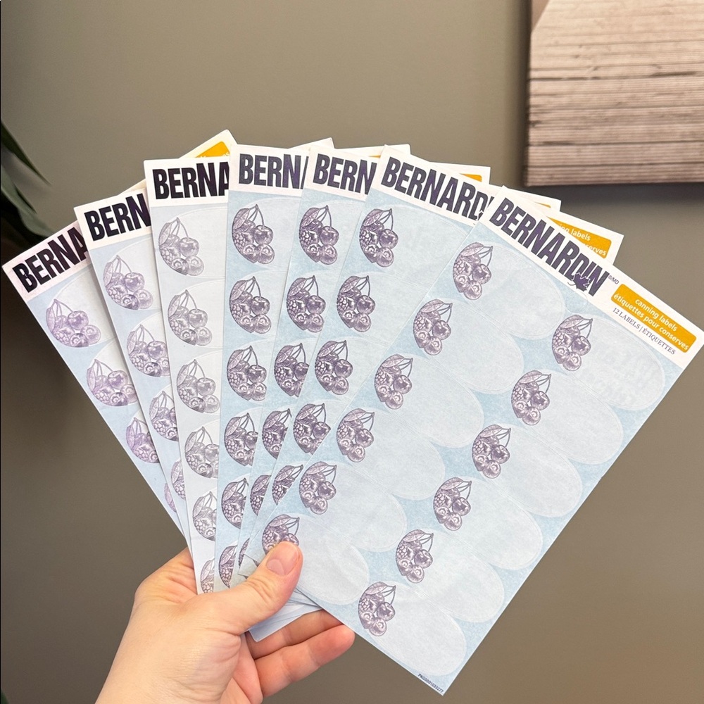 Discontinued Bernardin Canning Labels, White, 12 Count / 84 total Stickers